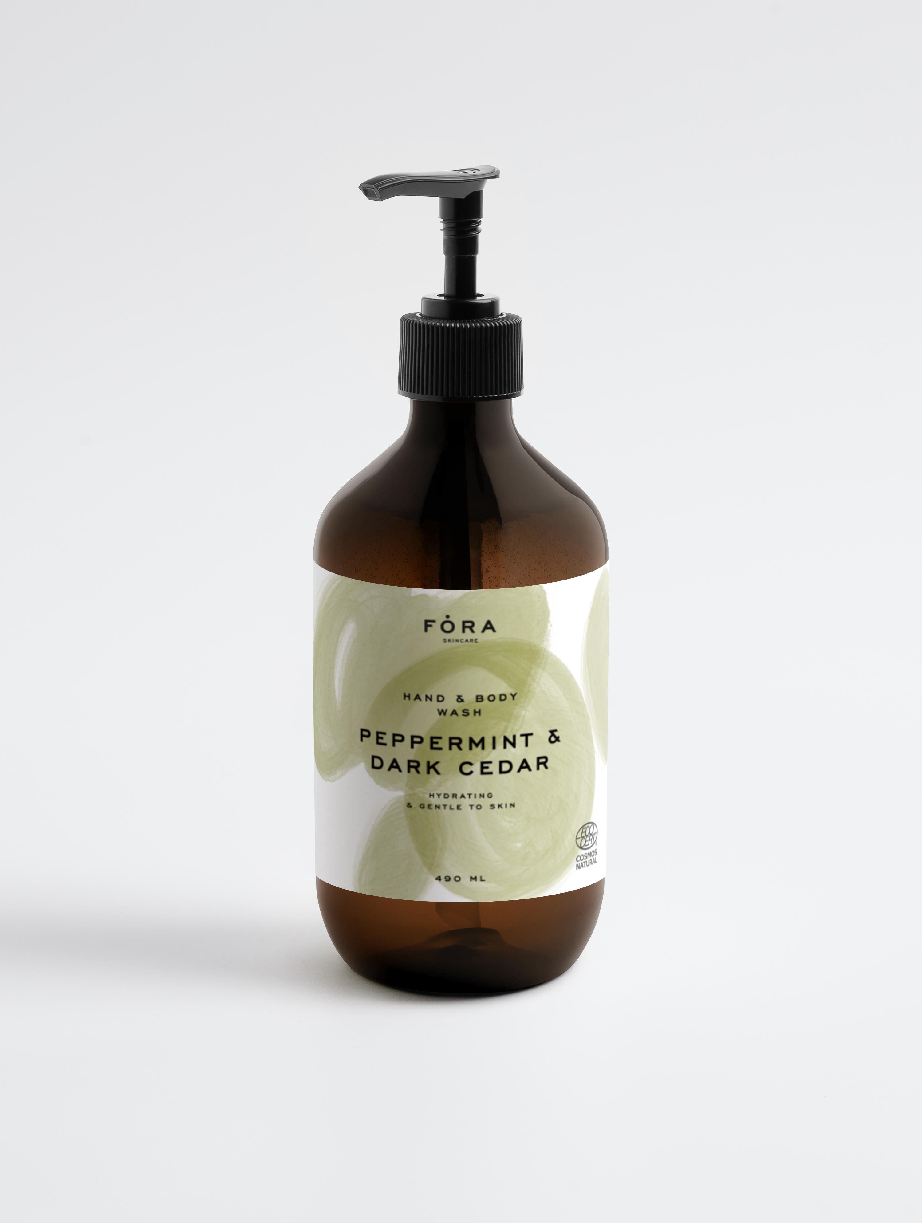 Hand & Body Wash, Peppermint & Dark Cedar