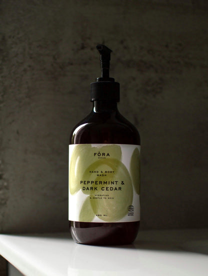 Hand & Body Wash, Peppermint & Dark Cedar